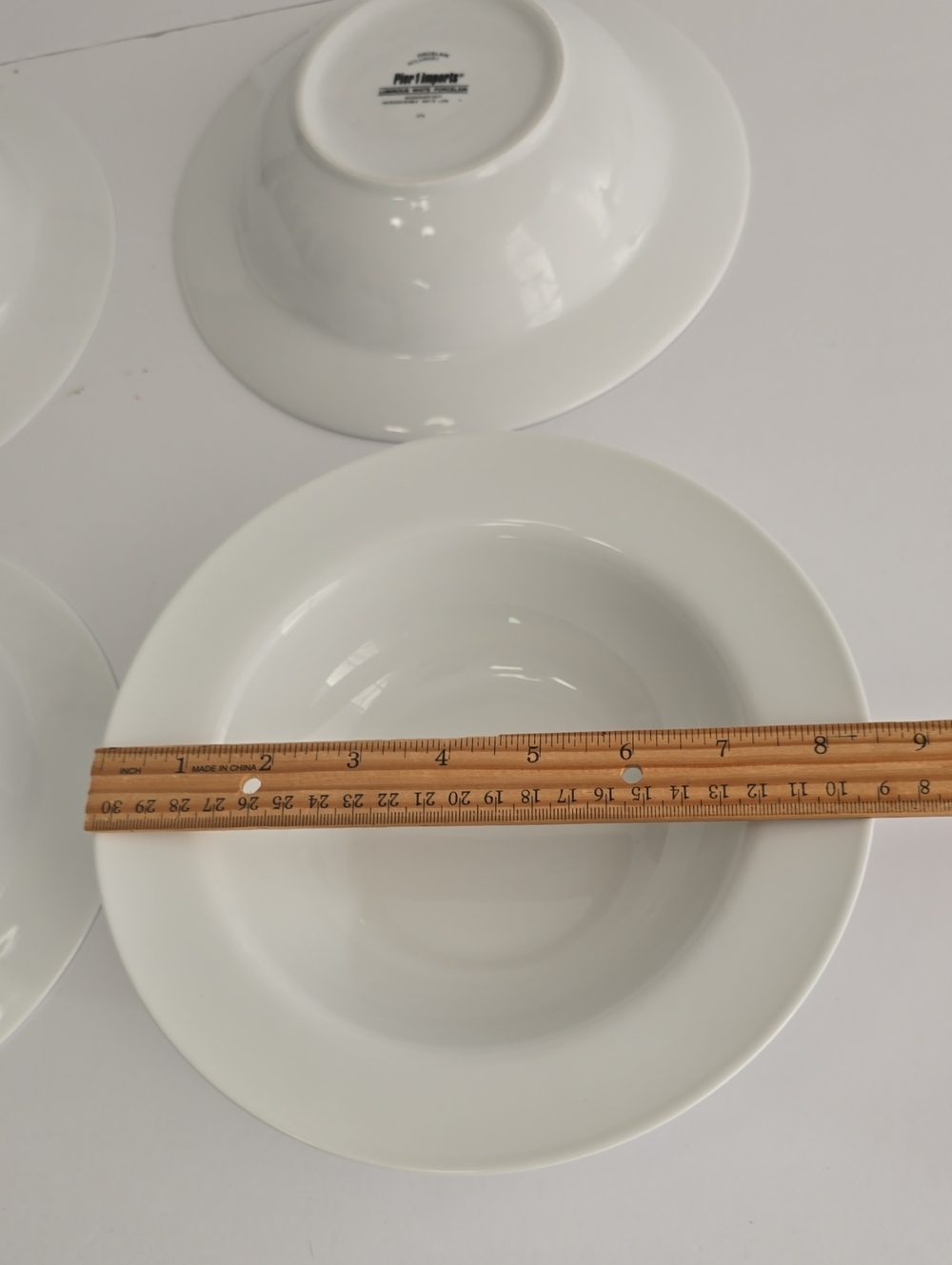 Pier 1 Imports Set Of 4 Luminous White Porcelain Soup Pasta Bowls - Picture 15 of 16